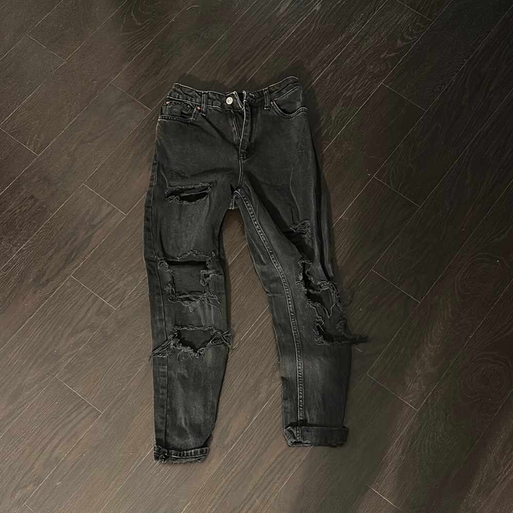 Men's Black Distressed Jeans